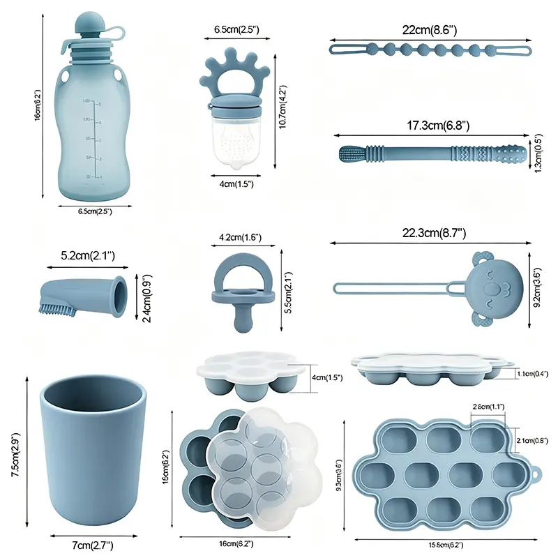 Silicone baby feeding set