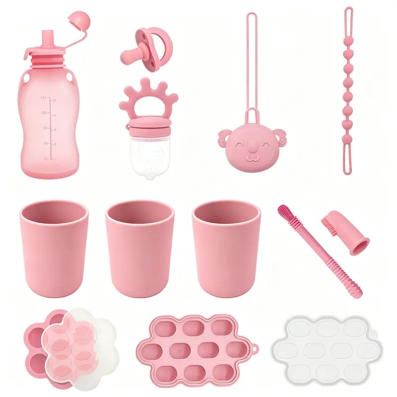 Silicone baby feeding set