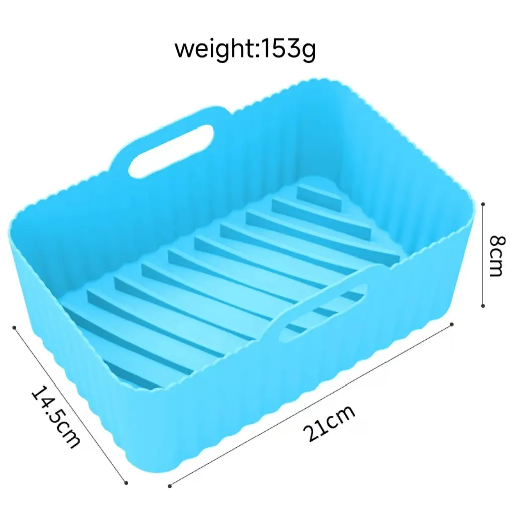 Food‑Grade Silicone Air Fryer Basket Liner, Reusable Non‑stick for 5‑8 Quart Air Fryers