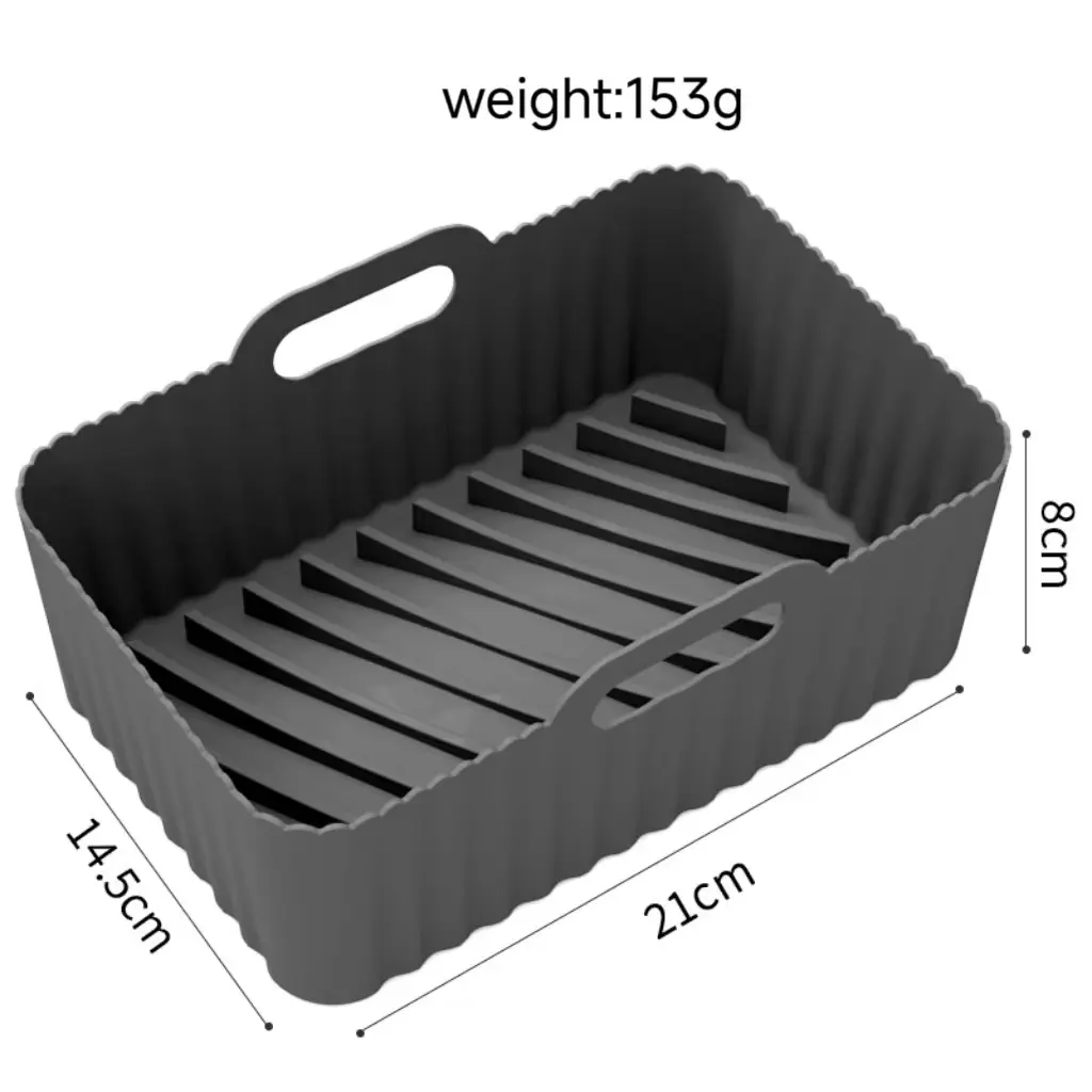 Food‑Grade Silicone Air Fryer Basket Liner, Reusable Non‑stick for 5‑8 Quart Air Fryers