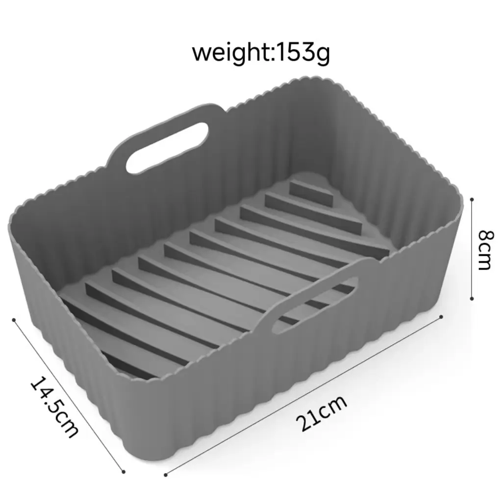 Food‑Grade Silicone Air Fryer Basket Liner, Reusable Non‑stick for 5‑8 Quart Air Fryers