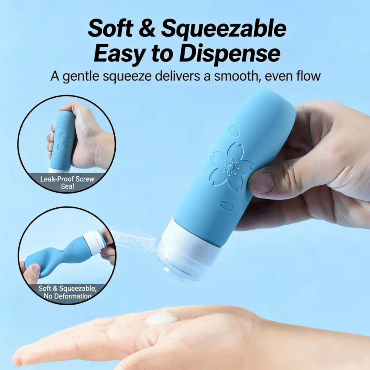 Silicone Travel Bottle soft easy to dispense