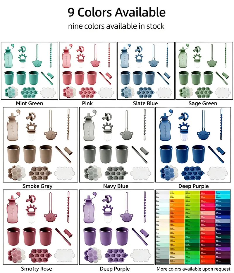 Silicone baby feeding set