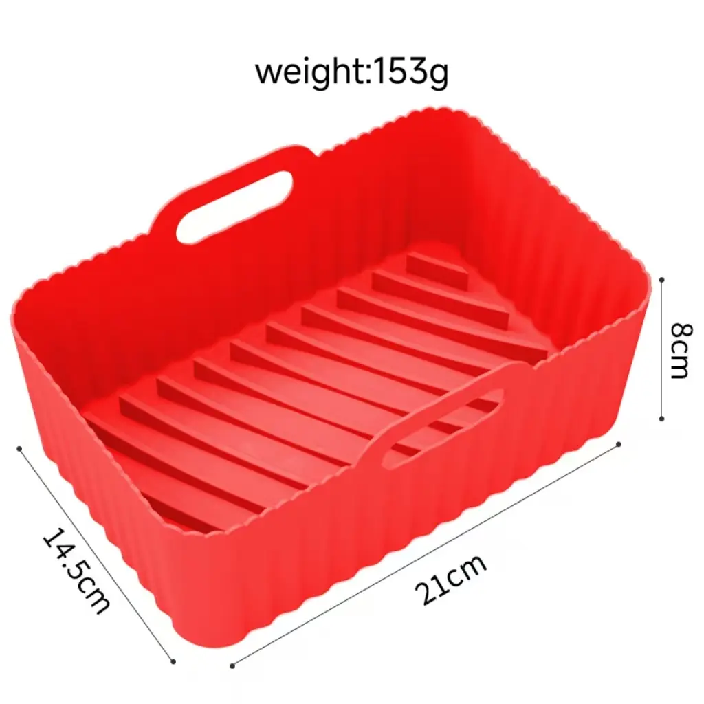 Food‑Grade Silicone Air Fryer Basket Liner, Reusable Non‑stick for 5‑8 Quart Air Fryers